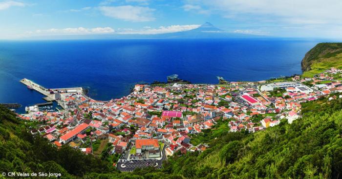 view of a town by the sea